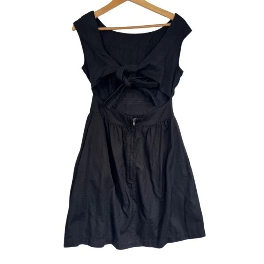 Tulle‎ Womens Black Sleeveless Fit and Flare Dress Tie Back Pockets Size S